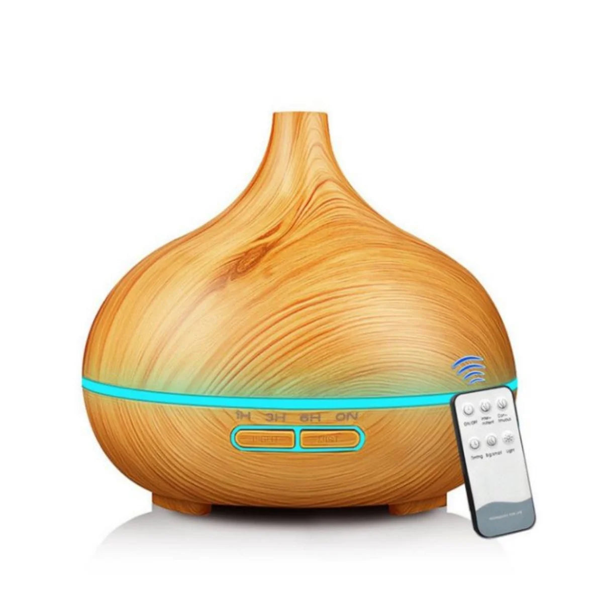 500ml Aroma Essential Oil Diffuser Wood Grain Air Humidifier Aromatherapy Ultrasonic Remote Control Color Light For Home Bedroom