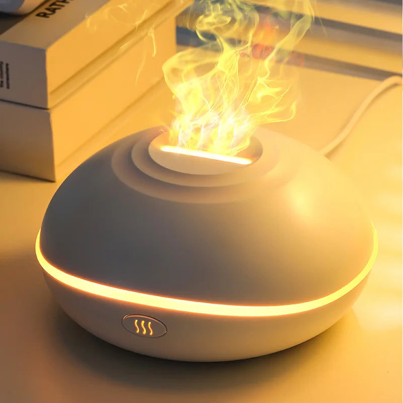 High Quality Aroma Diffuser Essential Oil Lamp 200ml USB Portable Air Humidifier with Color Flame Night Light