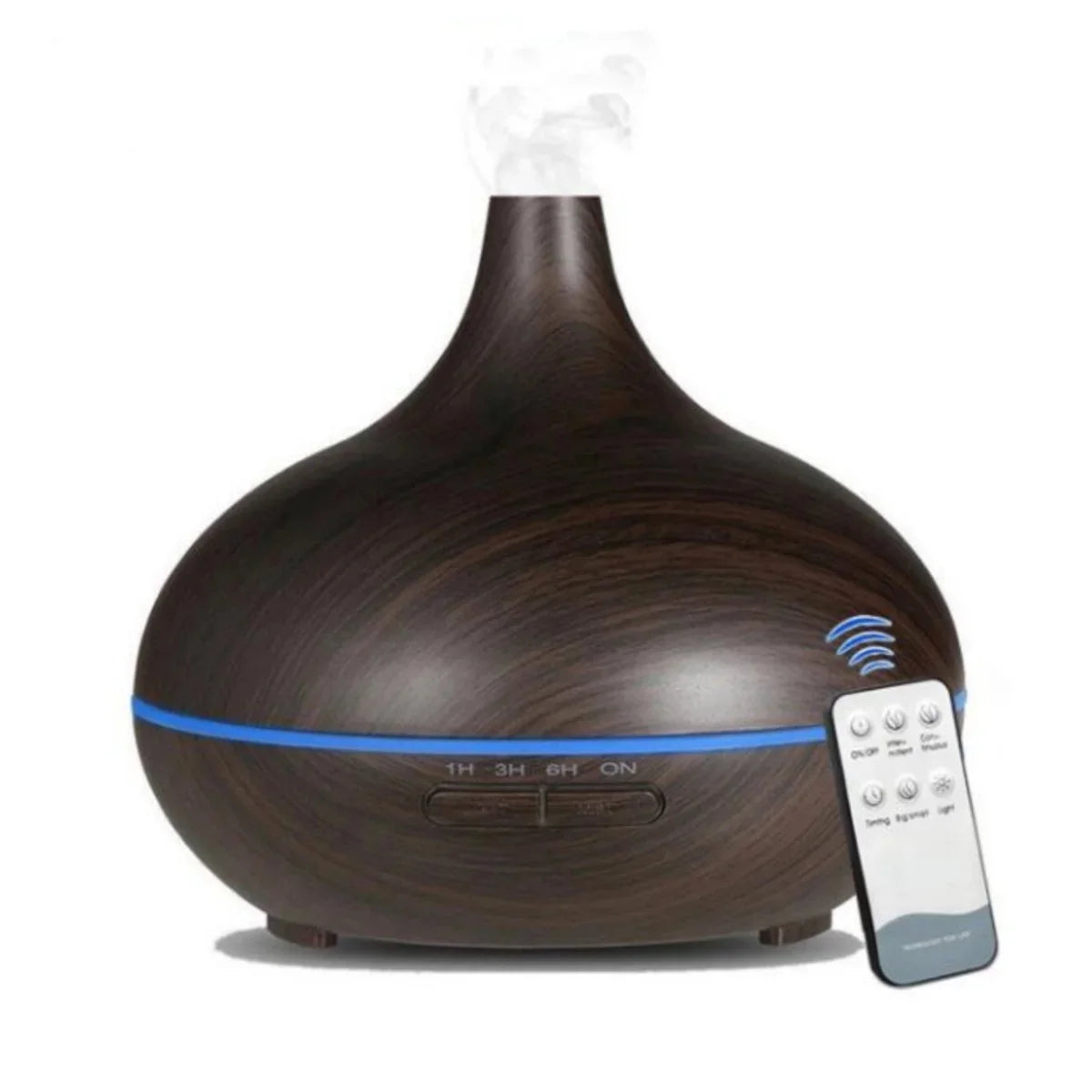 500ml Aroma Essential Oil Diffuser Wood Grain Air Humidifier Aromatherapy Ultrasonic Remote Control Color Light For Home Bedroom